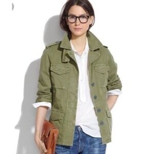 Madewell Outbound Utility Jacket Olive Green Cotton Blend‎ Womens Size Small